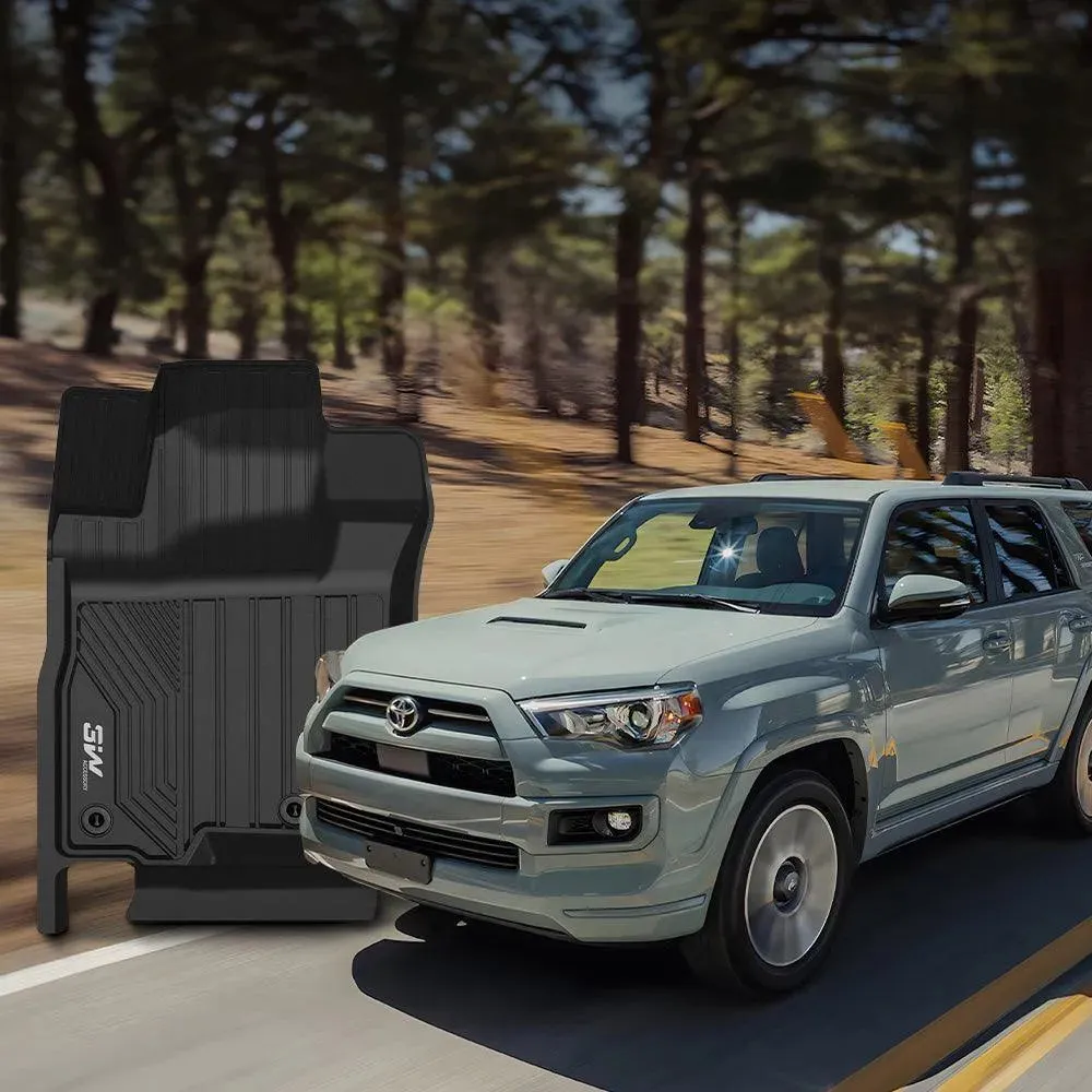 3W Toyota 4Runner 2013-2024 (Only for 5 Seat) Custom Floor Mats TPE Material & All-Weather Protection