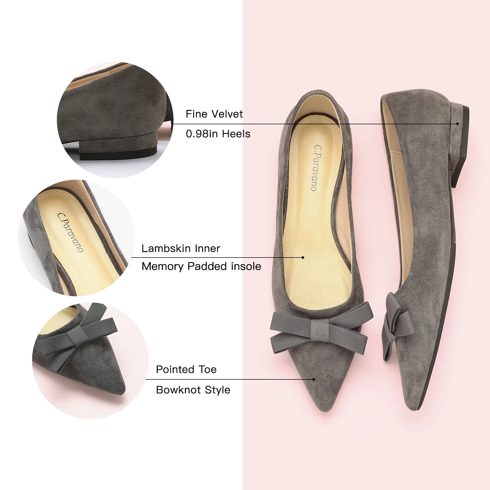Bowknot Suede Flats (Aida)