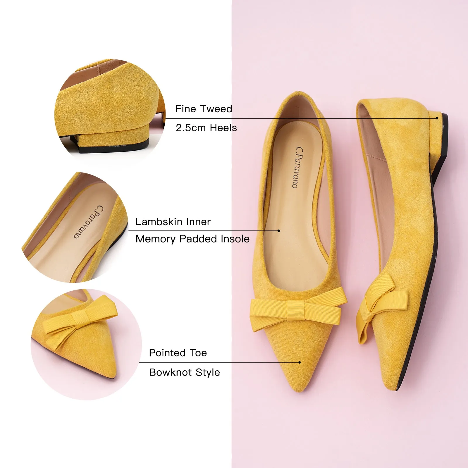 Bowknot Suede Flats (Aida)