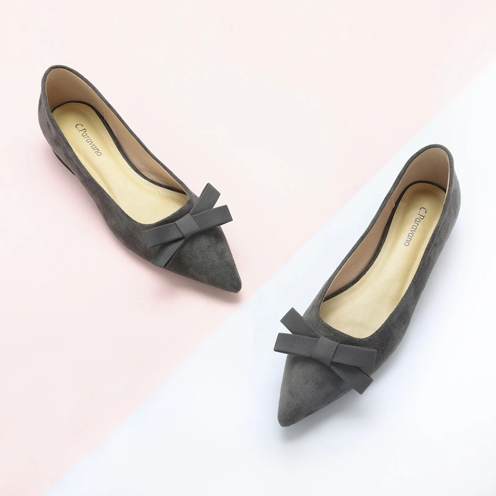 Bowknot Suede Flats (Aida)