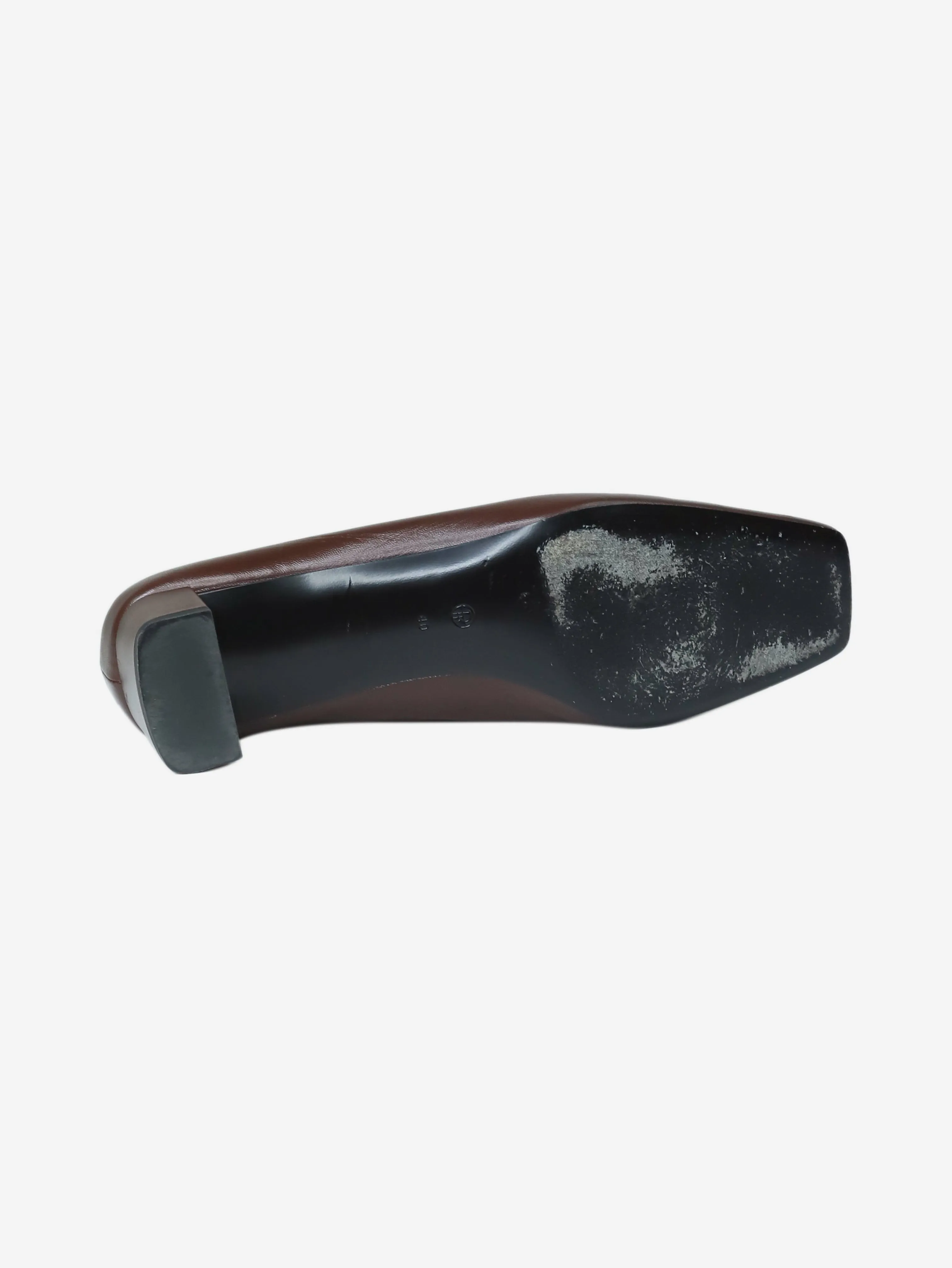 Brown square-toe heel pumps - size EU 40 (UK 7)