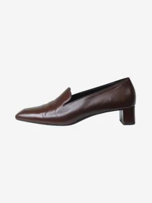 Brown square-toe heel pumps - size EU 40 (UK 7)