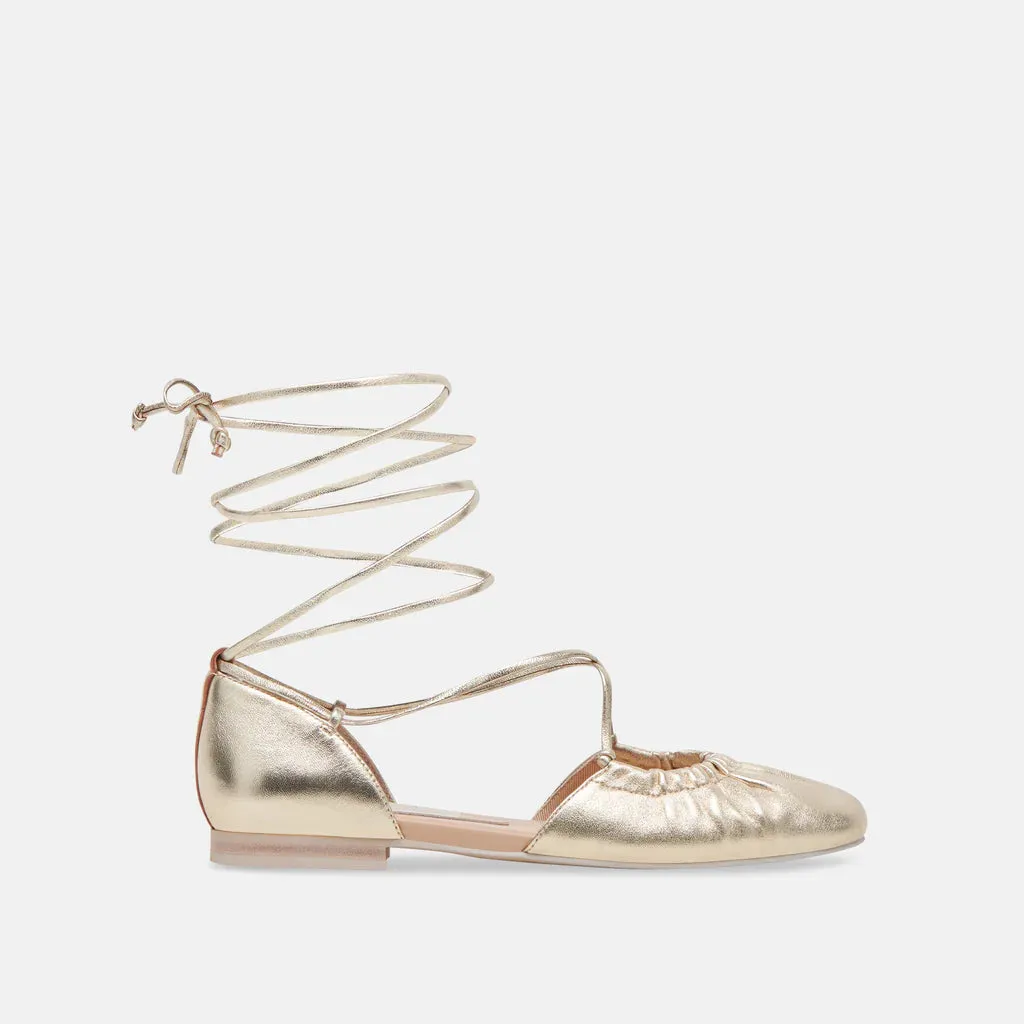 Cancun Ballet Flats- Light Gold Metallic
