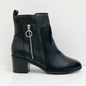 Cloudwalkers Black Faux Leather Heeled Ankle Boots UK 9