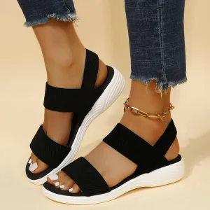Comfortable low heel rubber sandals