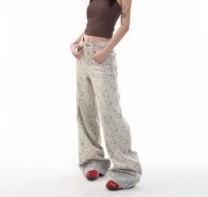 Digital Camo Wide-Leg Jeans  Sand Pixel