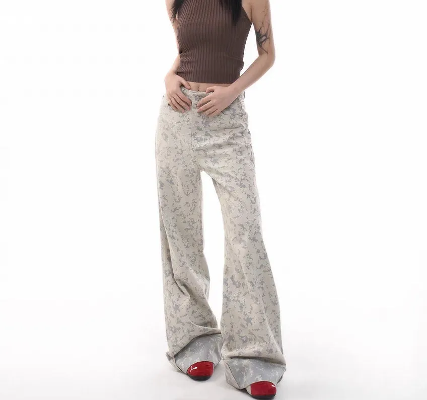 Digital Camo Wide-Leg Jeans  Sand Pixel