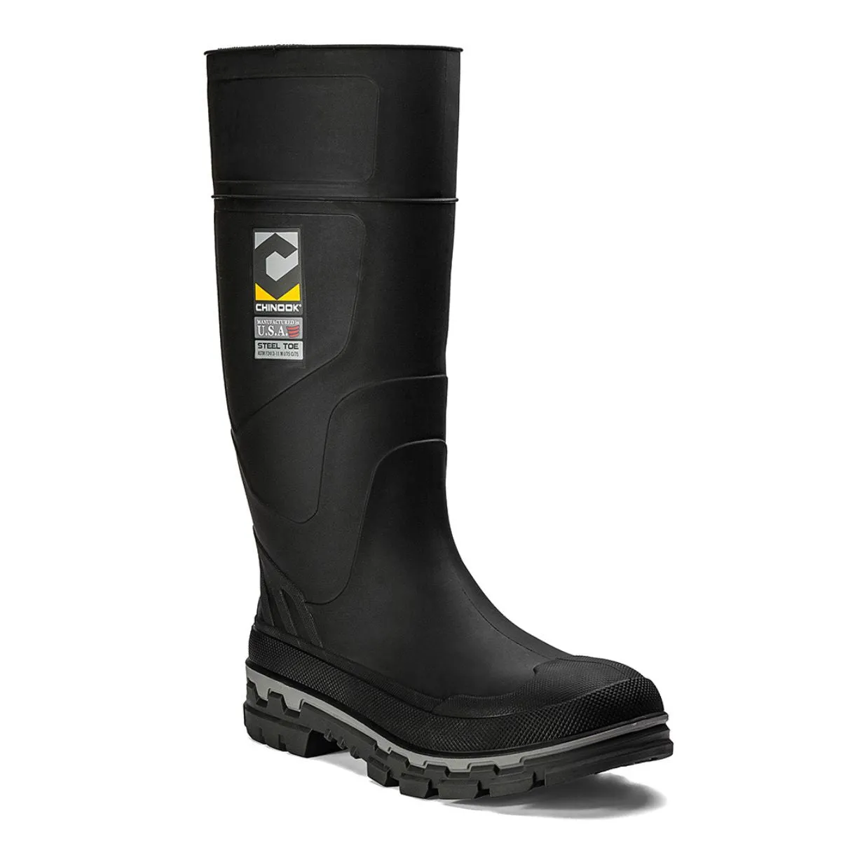 Kickaxe 15" Steel Toe Men's Waterproof Rubber Boot - Black/Grey