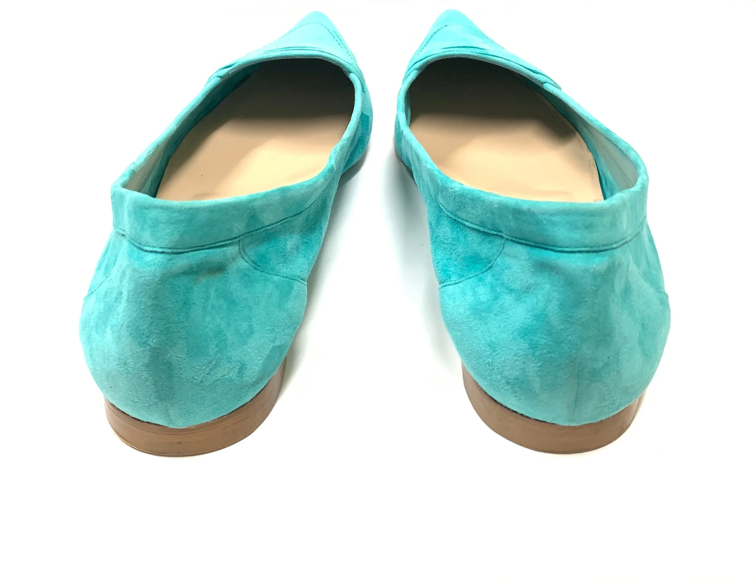 MANOLO BLAHNIK SUEDE POINTED-TOE PENNY LOAFERS SIZE 42