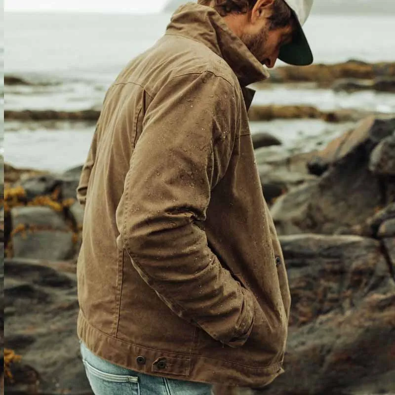 Mens Utility Jacket  100% Cotton  Relaxed Fit  Button Front Casual Outerwear