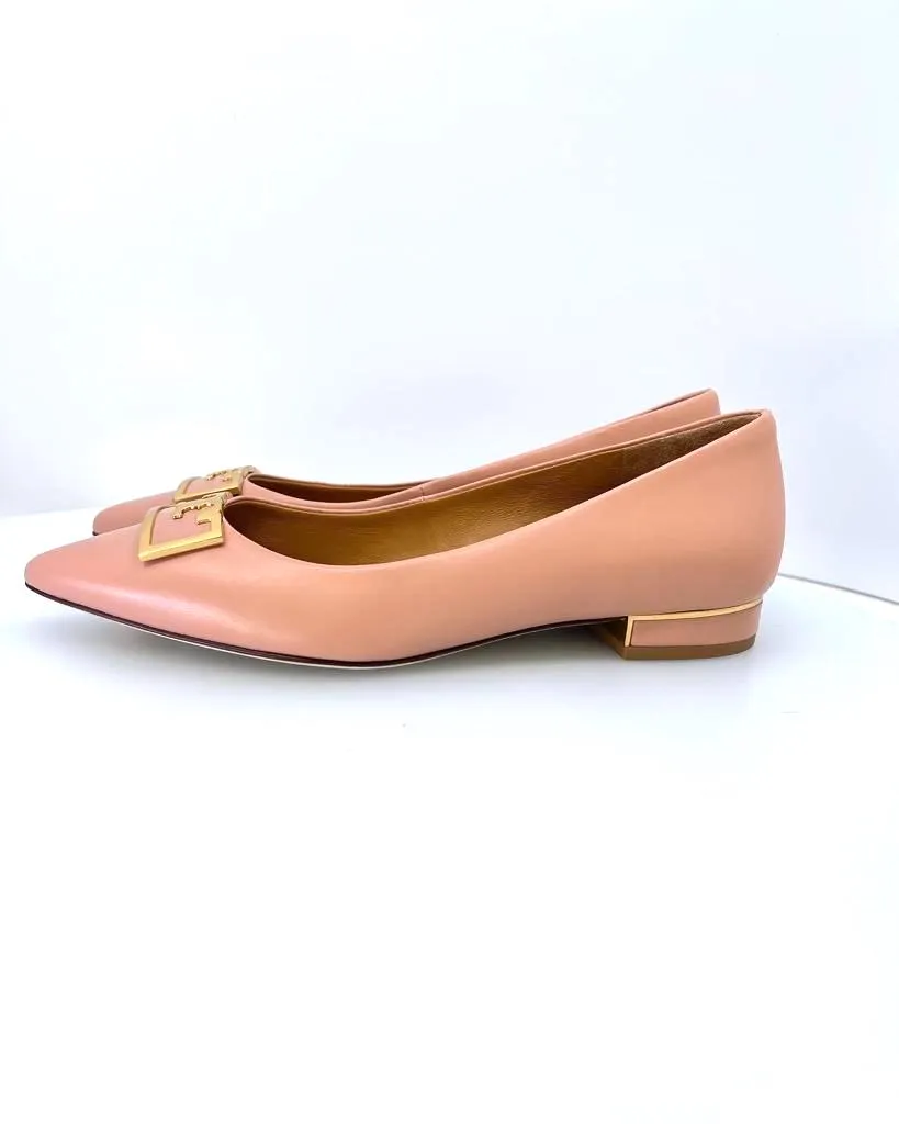 TORY BURCH GIGI POINTED TOE CALFSKIN LEATHER SHOES