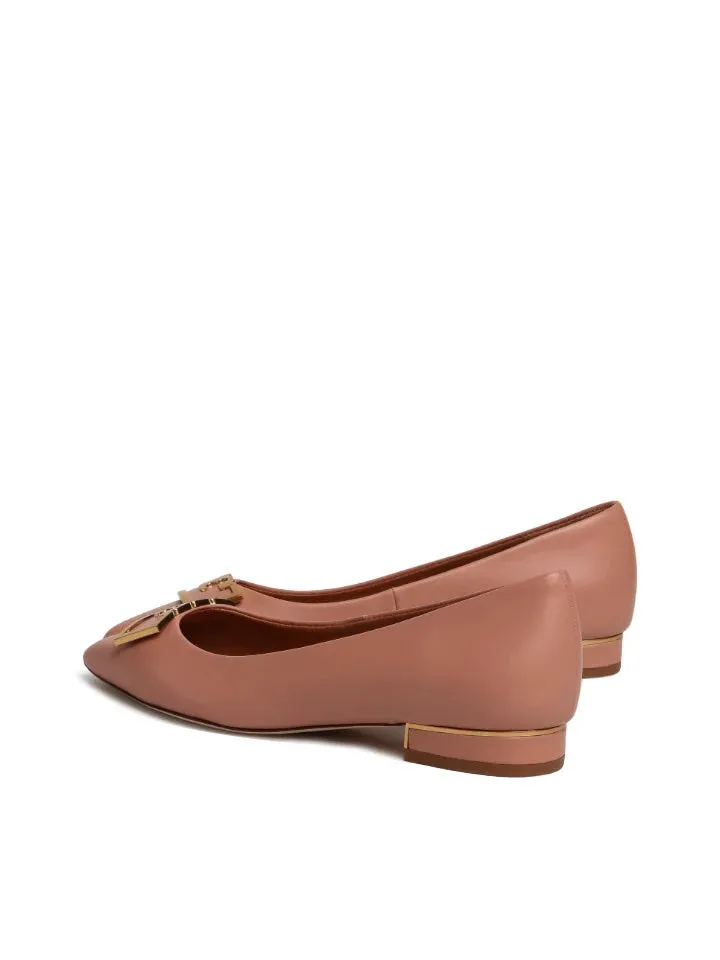 TORY BURCH GIGI POINTED TOE CALFSKIN LEATHER SHOES