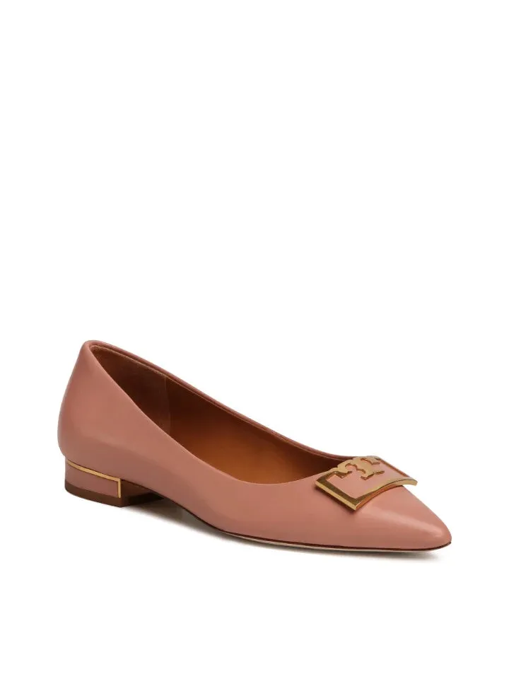 TORY BURCH GIGI POINTED TOE CALFSKIN LEATHER SHOES