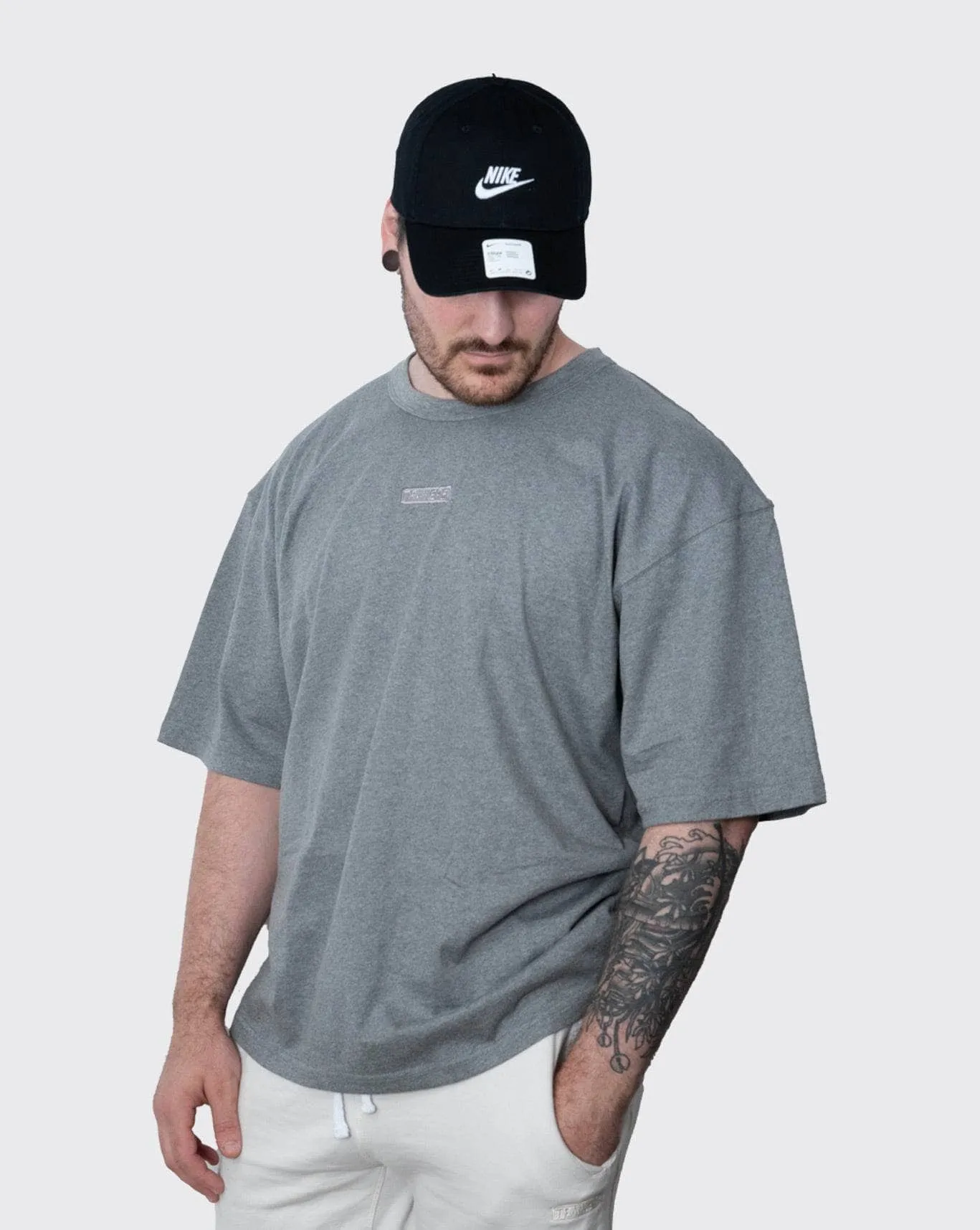 trainers premium oversized tee tpot-grey