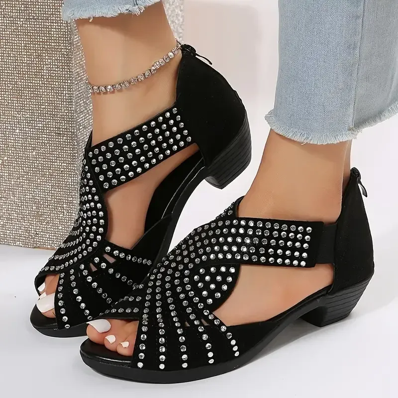 Women's Low Heel Cut-Out Sandals