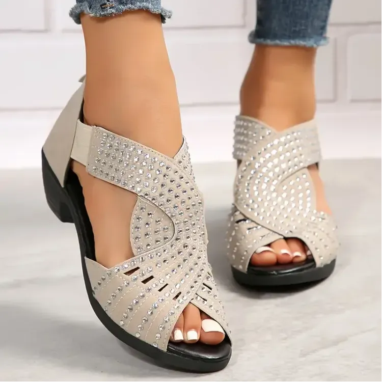 Women's Low Heel Cut-Out Sandals