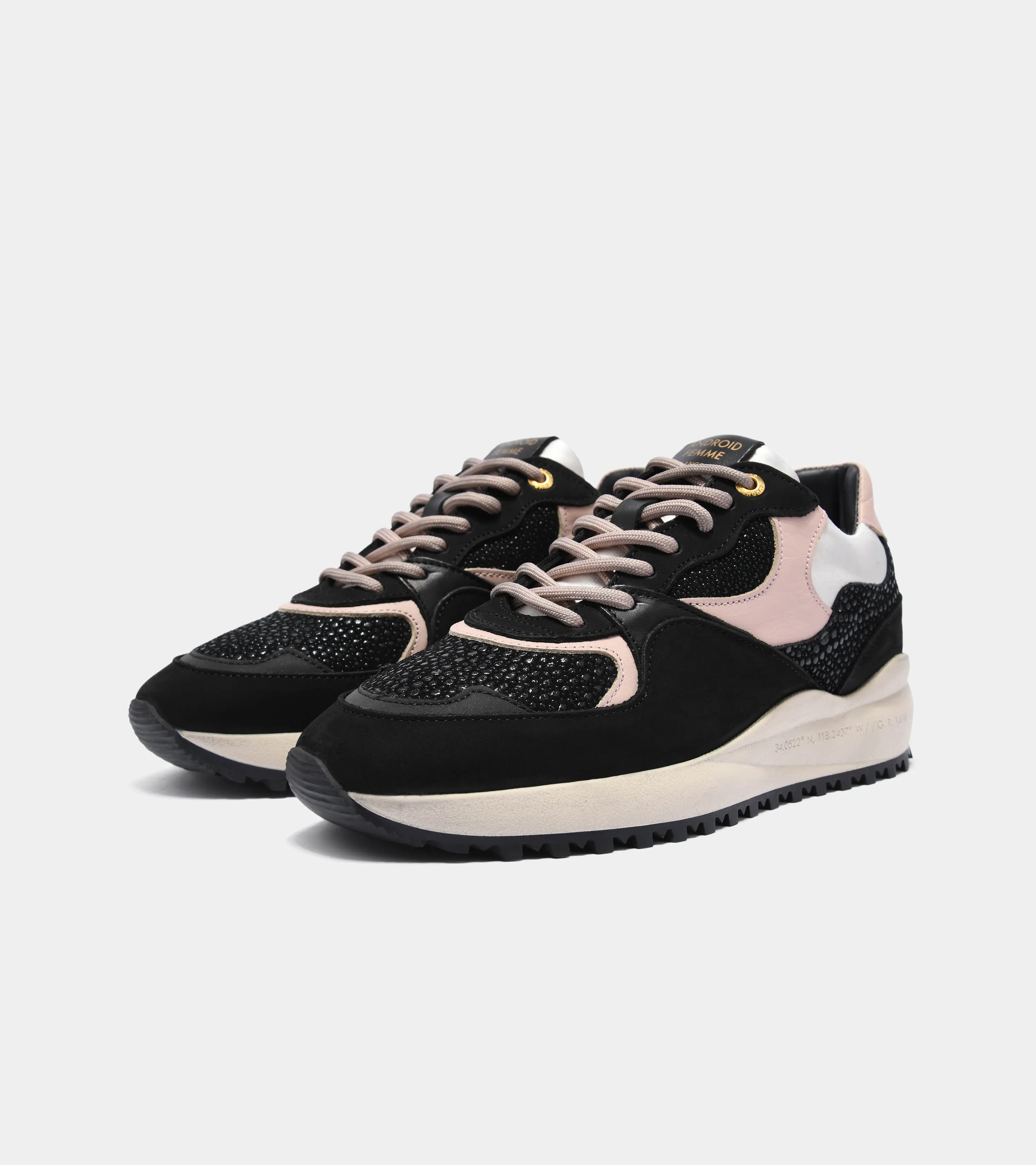 Womens Santa Monica  | Carbon Blush Stingray Suede Satin AFP193-01